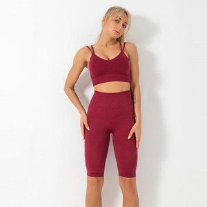 Women Yoga Set 2 piece Sport bra with short- Ay7